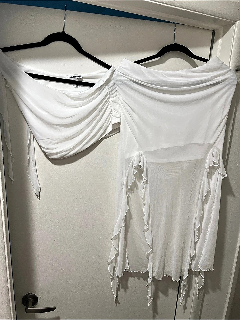 White Draped Asymmetrical Dress